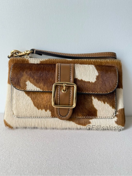 Coach Handbags - NWT Coach Ashton Haircalf Cow Print Wristlet Clutch Wallet Rare CDY07 Tan Brown